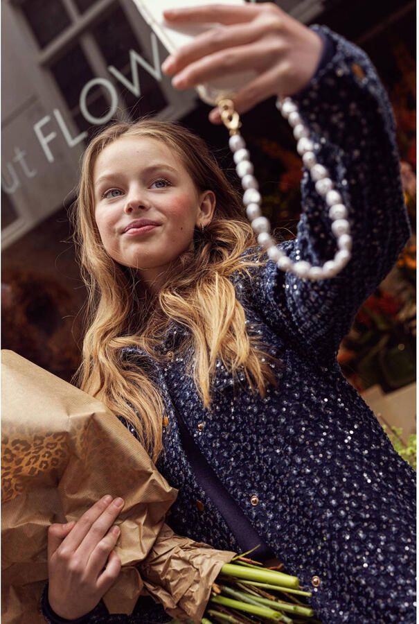 AI&KO jasje Vara met all over print blauw Meisjes Denim Klassieke kraag 176 - Foto 4