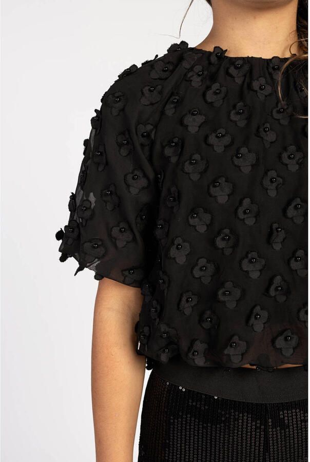 AI&KO Meisjes Tops & T-shirts Delany Flower Pes 508 G Zwart - Foto 4