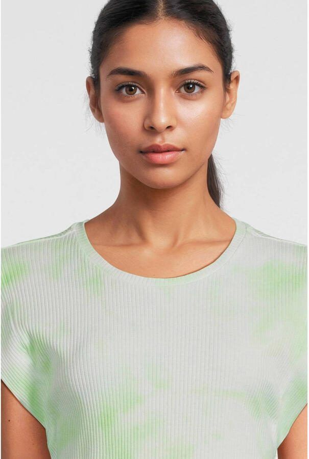 AI&KO tie-dye T-shirt Cora groen wit Meisjes Katoen Ronde hals Tie-dye 152 - Foto 2