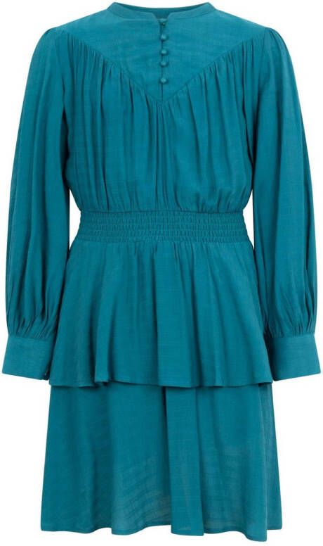 AI&KO jurk Damara helderblauw Meisjes Viscose Ronde hals 128