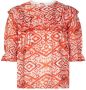 AI&KO top Greta Aztec met all over print en ruches rood Meisjes Viscose Ronde hals 176 - Thumbnail 1