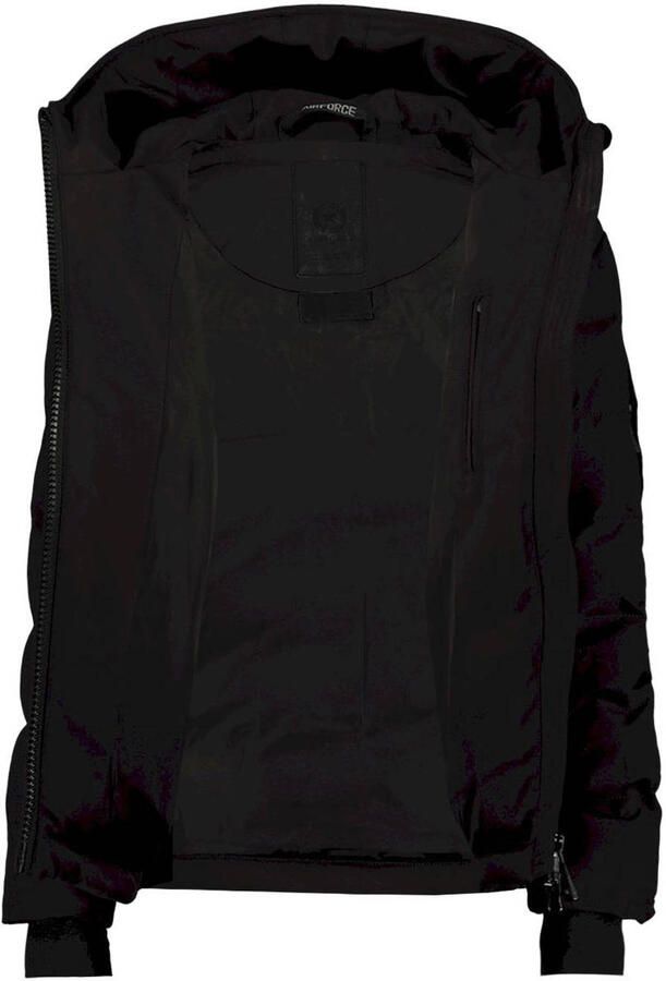 Airforce gewatteerde winterjas Mitchell zwart Jongens Polyester Capuchon 140