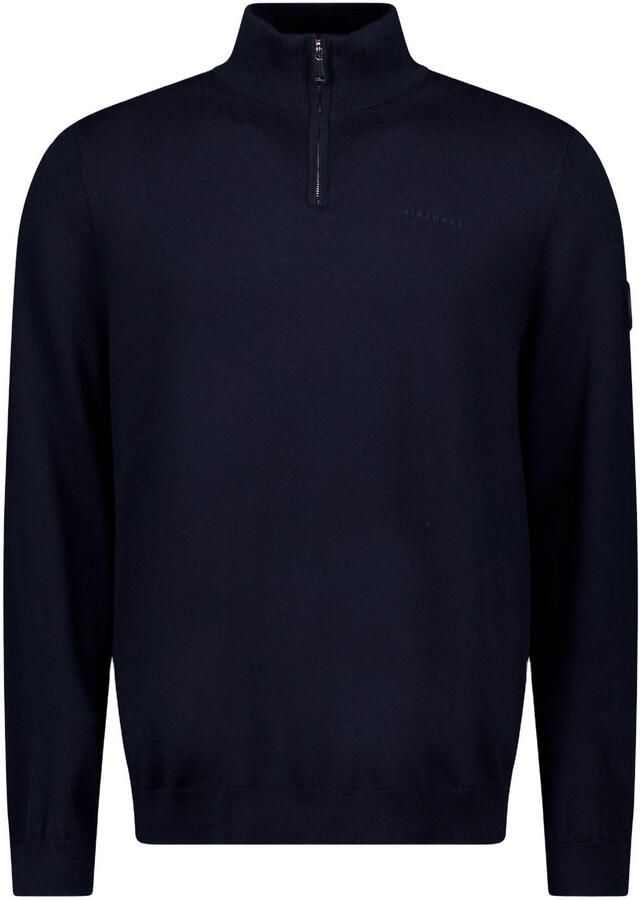 Airforce katoenen regular fit gebreide trui donkerblauw