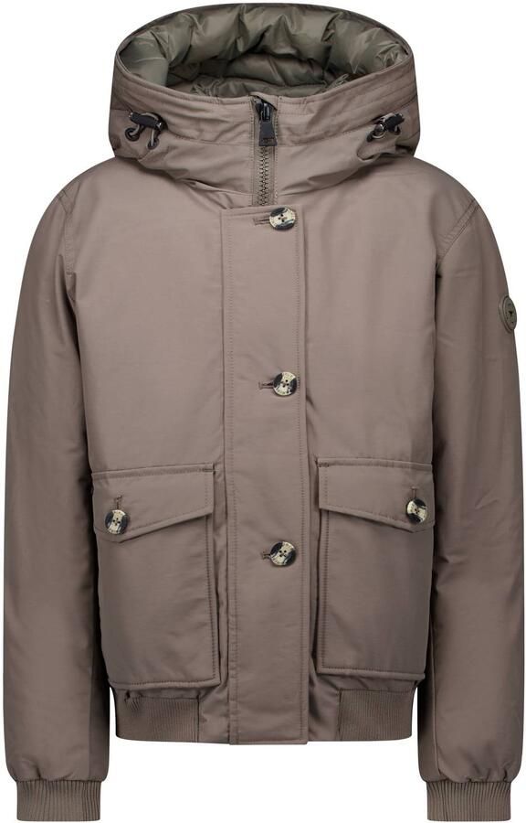 Airforce katoenen winterjas bruin Effen