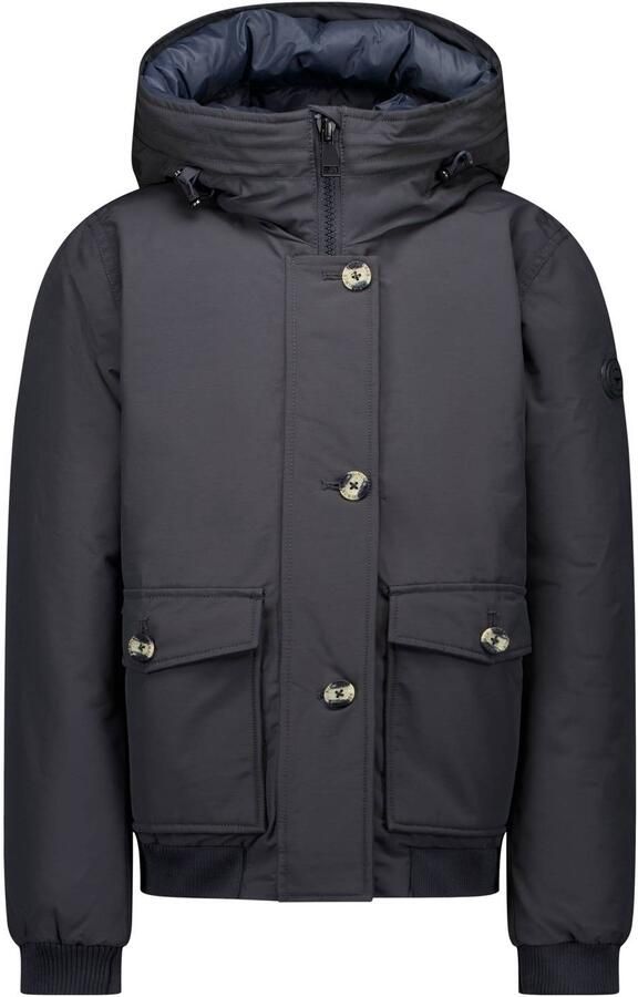 Airforce katoenen winterjas donkergrijs Effen