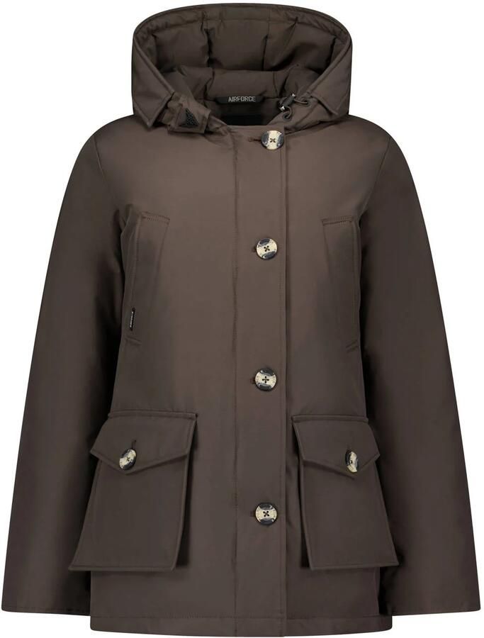 AIRFORCE Dames Jassen 4 Pocket Parka Bruin - Foto 4