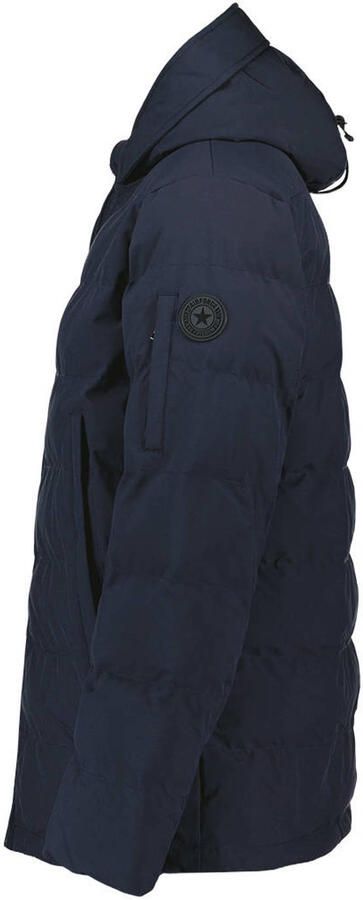 Airforce winterjas Mitchell donkerblauw effen rits slim fit