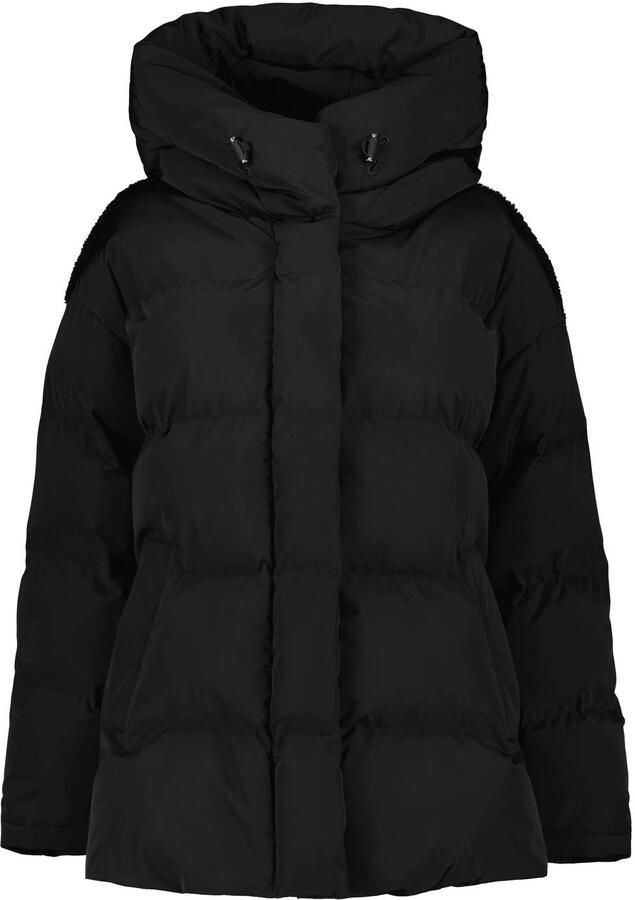 Airforce pufferjas met teddy details zwart