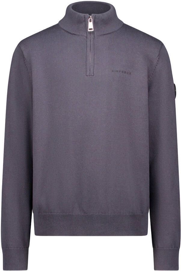 Airforce pullover Trui Grijs Jongens Katoen Schipperskraag Logo