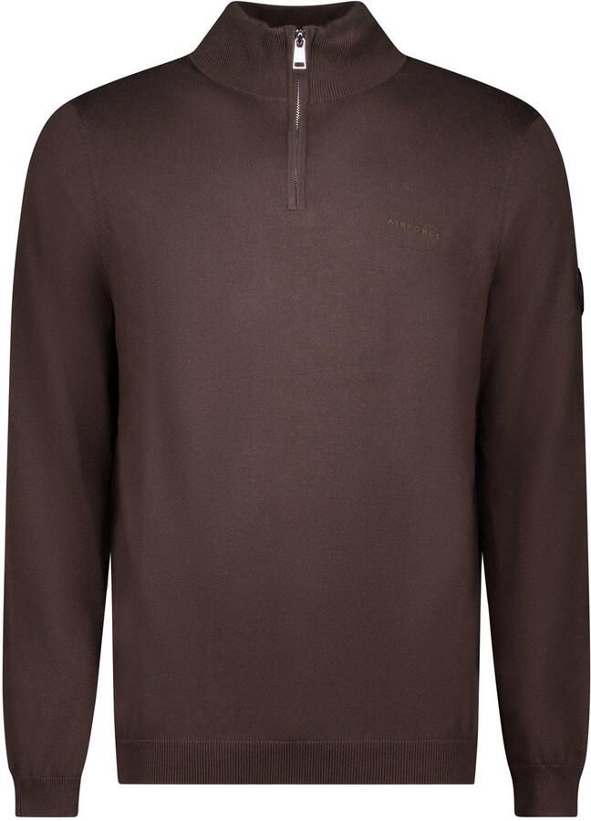 Airforce regular fit gebreide trui dark coffee