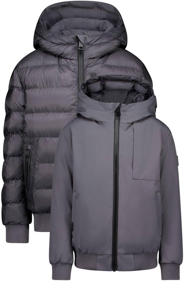 Airforce reversible jas Grijs Jongens Polyester Capuchon Effen - Foto 2