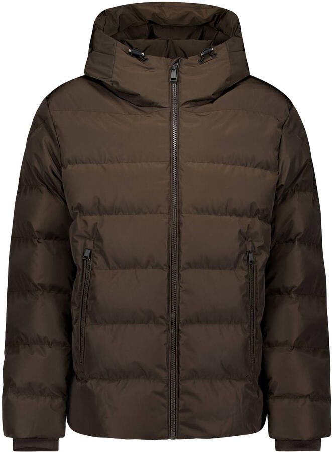 Airforce Robin quilted gewatteerde winterjas donkerbruin