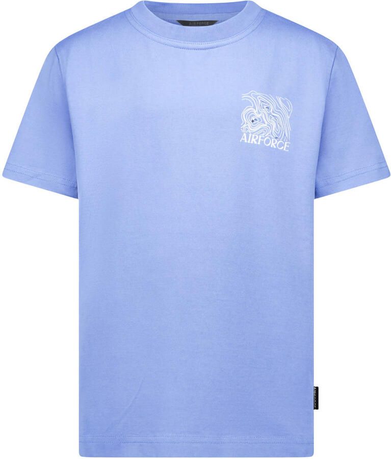 Airforce T-shirt met backprint blauw