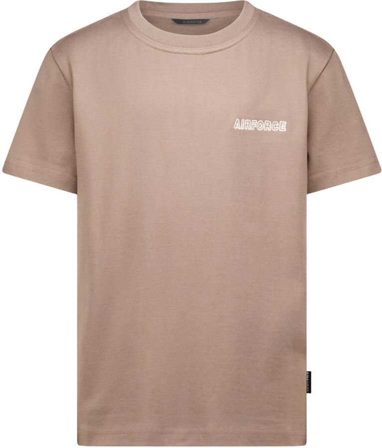 Airforce T-shirt met backprint bruin