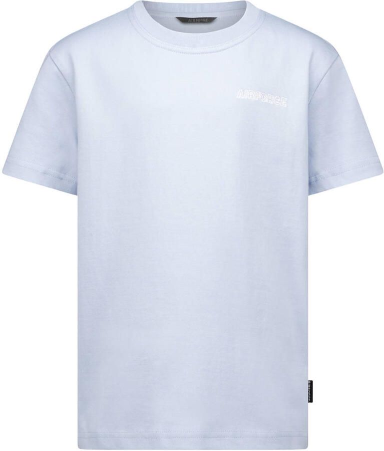 Airforce T-shirt met backprint lichtblauw