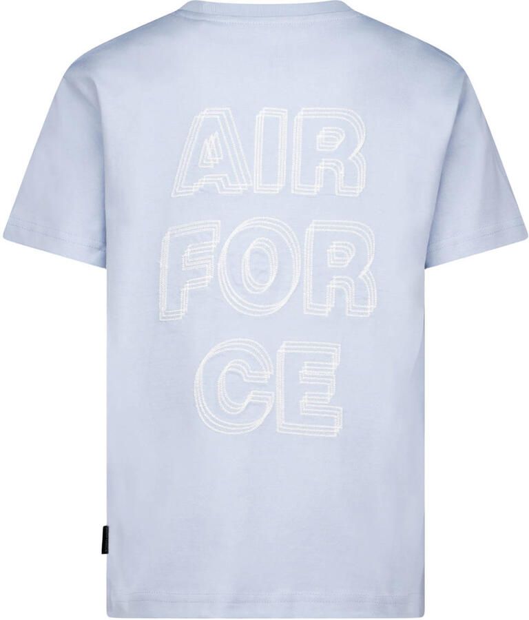 Airforce T-shirt met backprint lichtblauw - Foto 2