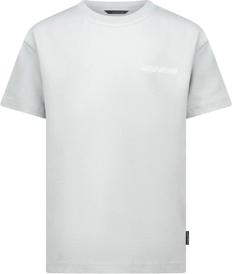 Airforce T-shirt met backprint lichtgrijs