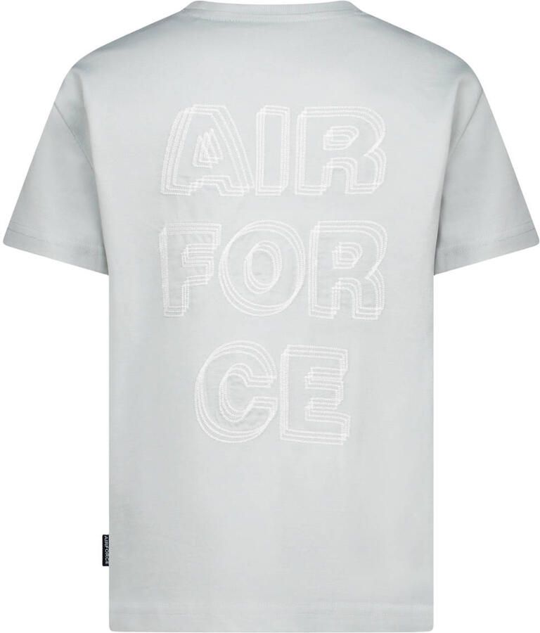 Airforce T-shirt met backprint lichtgrijs - Foto 2