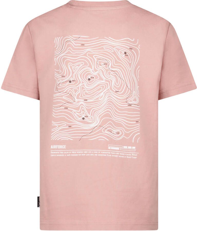 Airforce T-shirt met backprint lichtroze