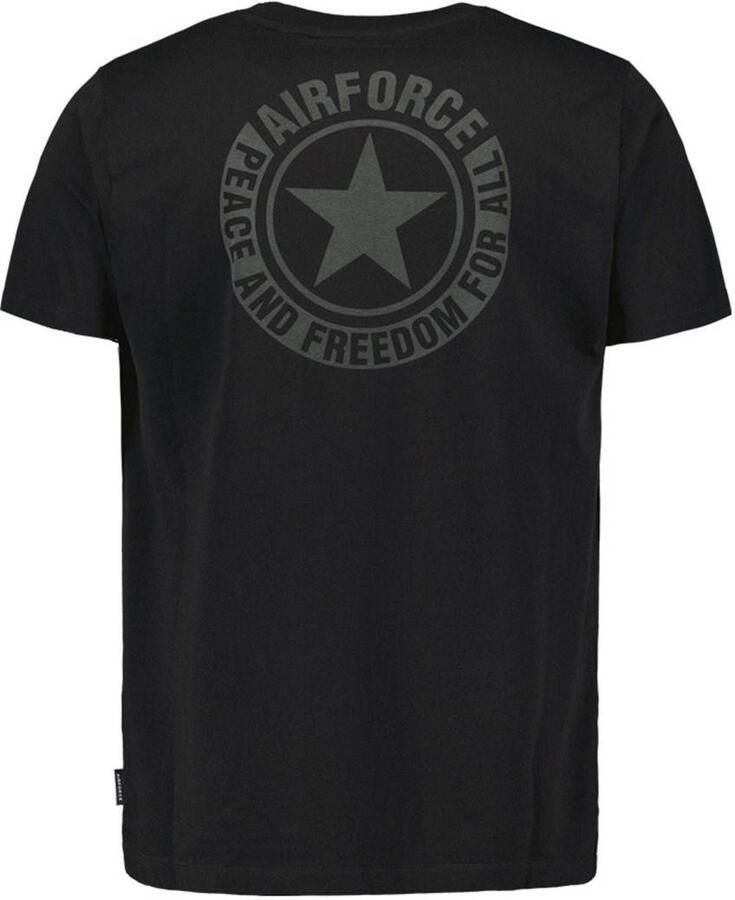 Airforce regular T-shirt met backprint zwart