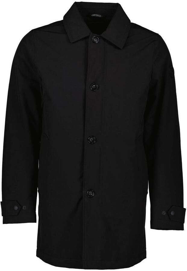Airforce winterjas George zwart Jongens Polyester Klassieke kraag Effen 140
