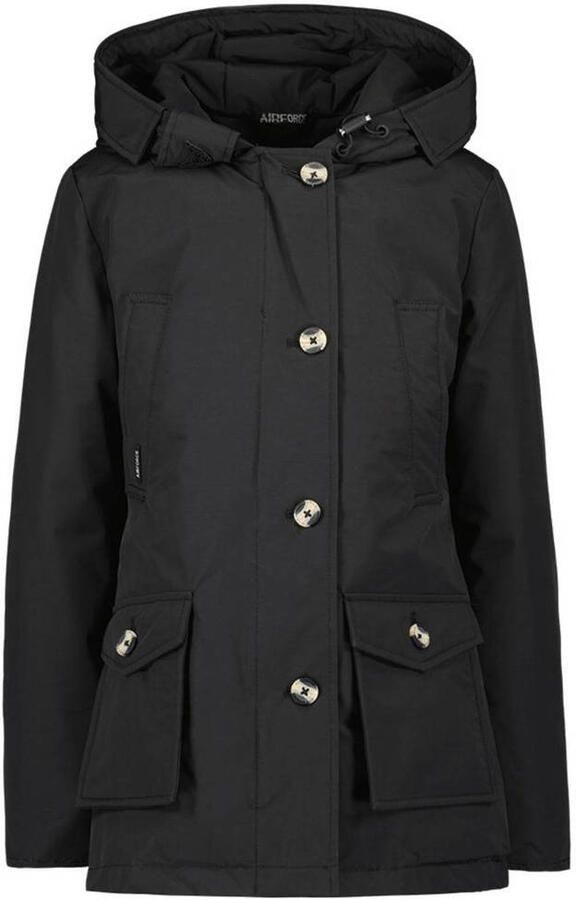 Airforce winterjas zwart Meisjes Katoen Capuchon Effen 140 - Foto 2