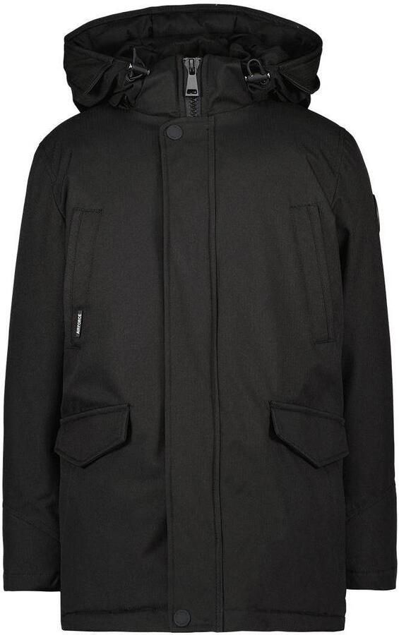 Airforce winterjas zwart Jongens Polyester Capuchon Effen 164