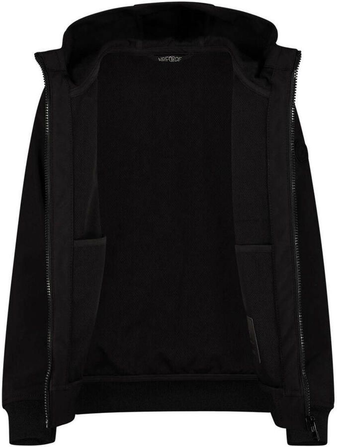 Airforce zomerjas zwart Jongens Polyester Capuchon Effen 128