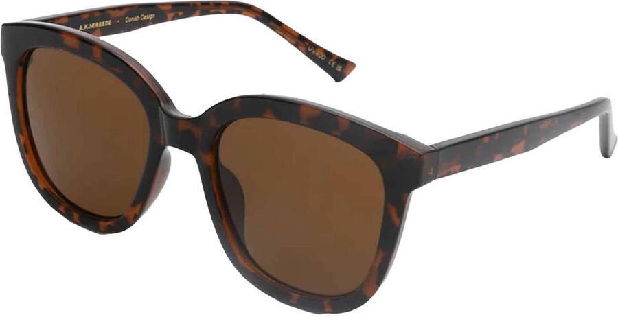 A.Kjaerbede zonnebril met tortoise print Billy bruin