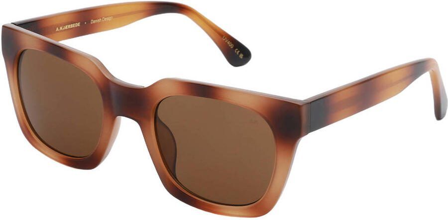 A.Kjaerbede zonnebril met tortoise print Nancy bruin