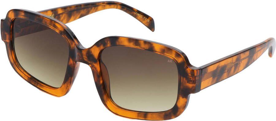 A.Kjaerbede zonnebril met tortoise print Pluto bruin