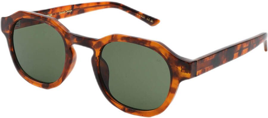 A. Kjaerbede Tortoise zonnebril met vierkant montuur Zan bruin