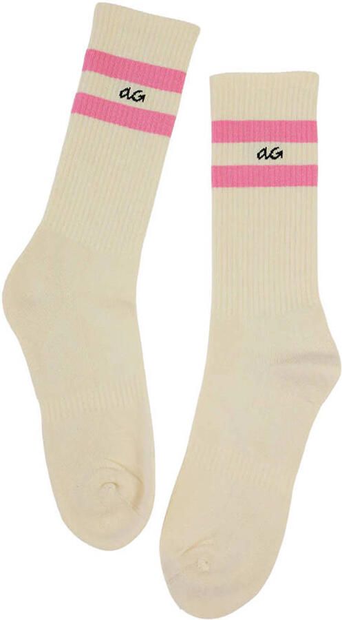 Alfredo Gonzales sokken Athletic Stripes ecru roze - Foto 3