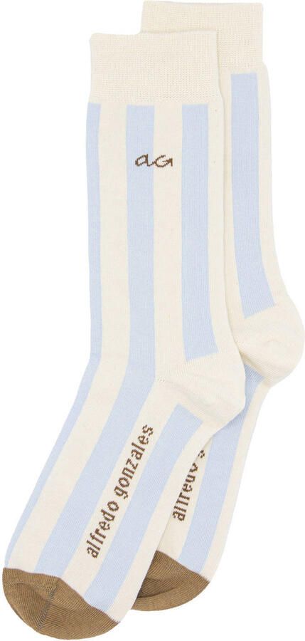 Alfredo Gonzales sokken Baby Stripes ecru lichtblauw