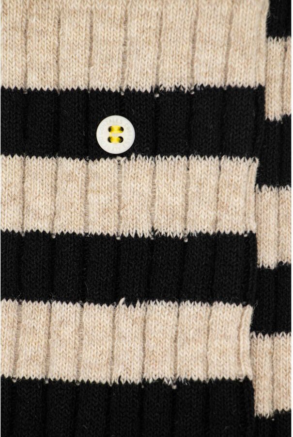 ALFREDO GONZALES Heren Sokken Merino Cosy Rib Stripes Beige