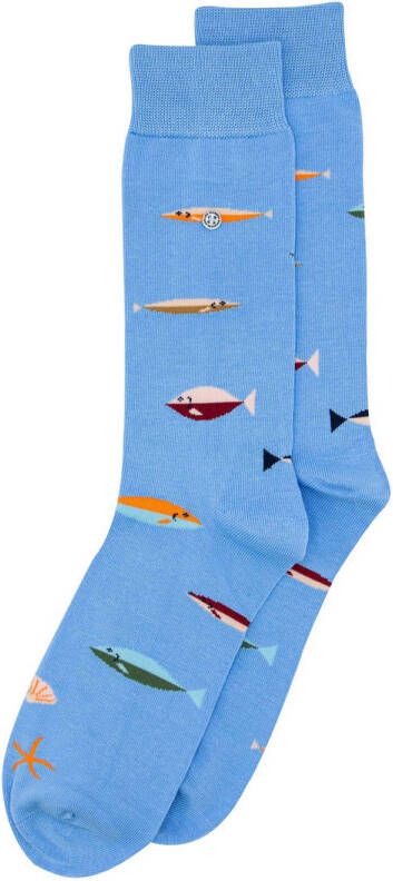 Alfredo Gonzales sokken Fish lichtblauw