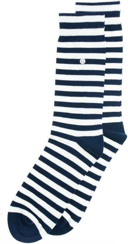 Alfredo Gonzales sokken Harbour Stripes donkerblauw ecru