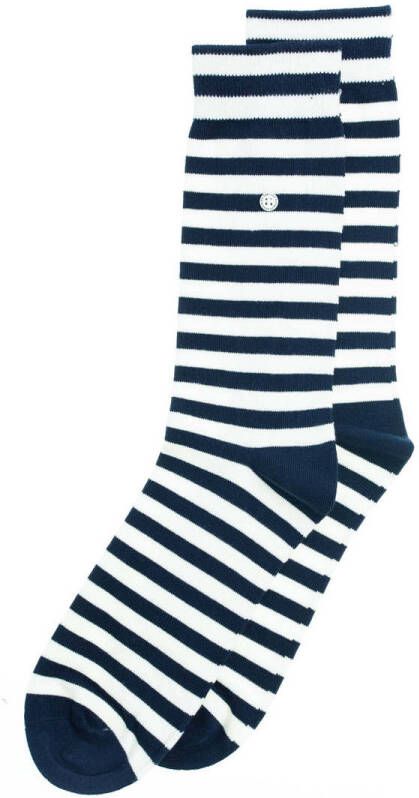 Alfredo Gonzales sokken Harbour Stripes donkerblauw ecru