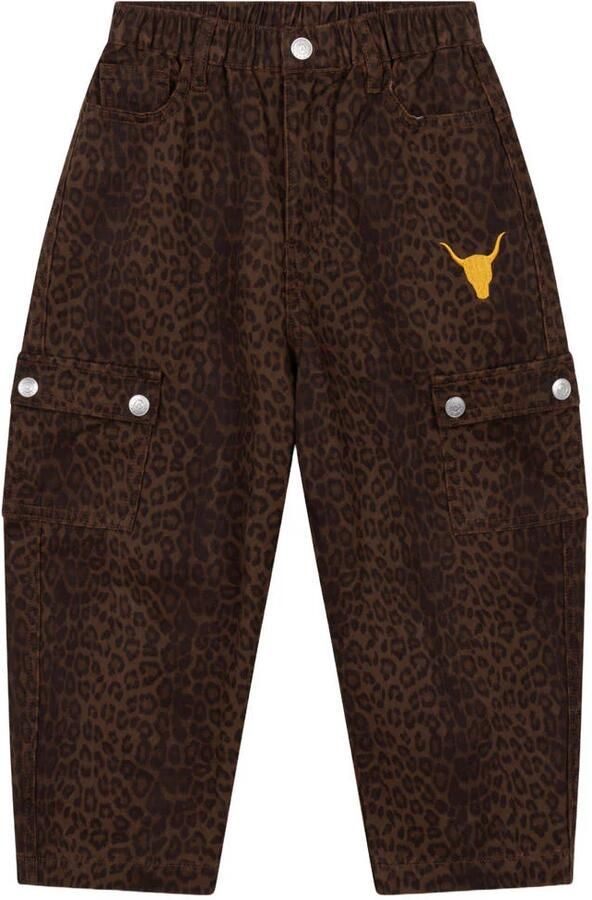 Alix the Label Alix Mini barrel jeans met panterprint bruin - Foto 3