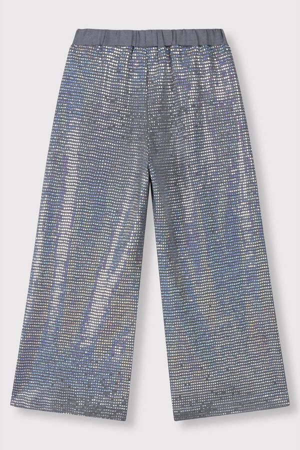 ALIX MINI Meisjes Broeken Wide Leg Sparkle Pants Zilver - Foto 3