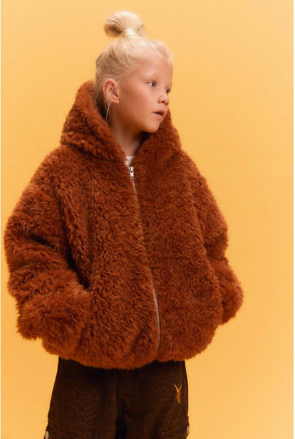 Alix the Label Alix Mini faux fur winterjas cognac - Foto 2