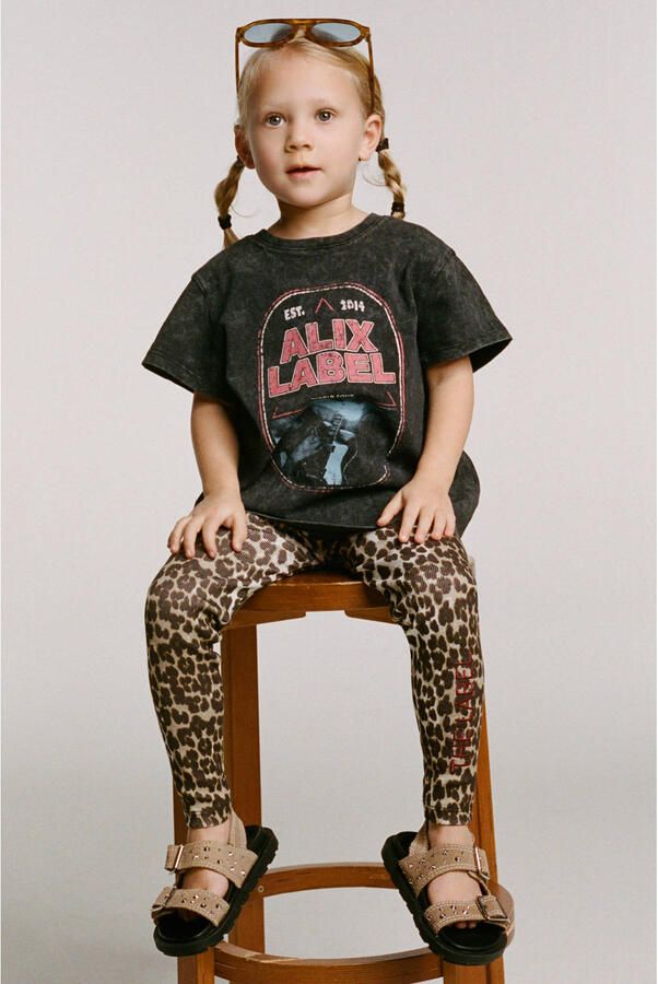 Alix the Label Alix Mini legging met panterprint bruin - Foto 4