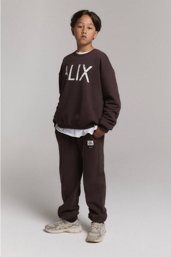 Alix the Label Alix Mini loose fit casual broek donkerbruin