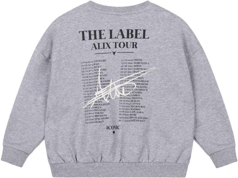Alix the Label Alix Mini oversized sweater met backprint lichtgrijs - Foto 2