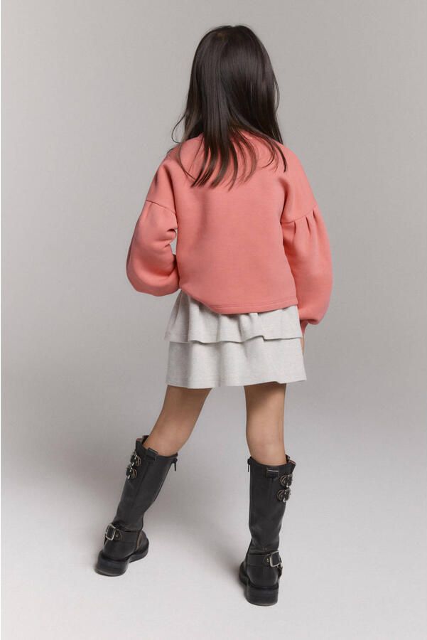 Alix the Label Alix Mini oversized sweater met logo koraalrood - Foto 3