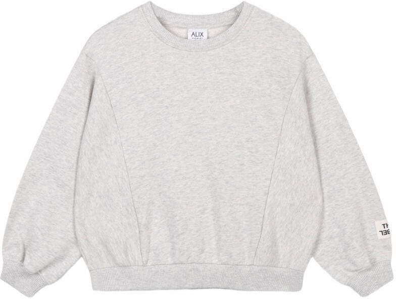 Alix the Label Alix Mini oversized sweater met print lichtgrijs - Foto 3