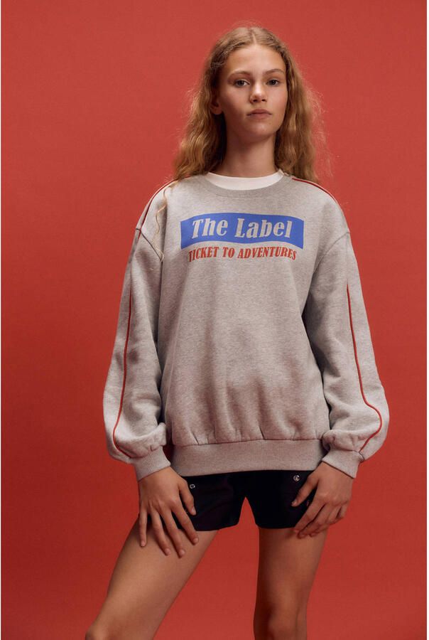 ALIX MINI Truien & Vesten Knitted Text Print Sweater Grijs - Foto 5