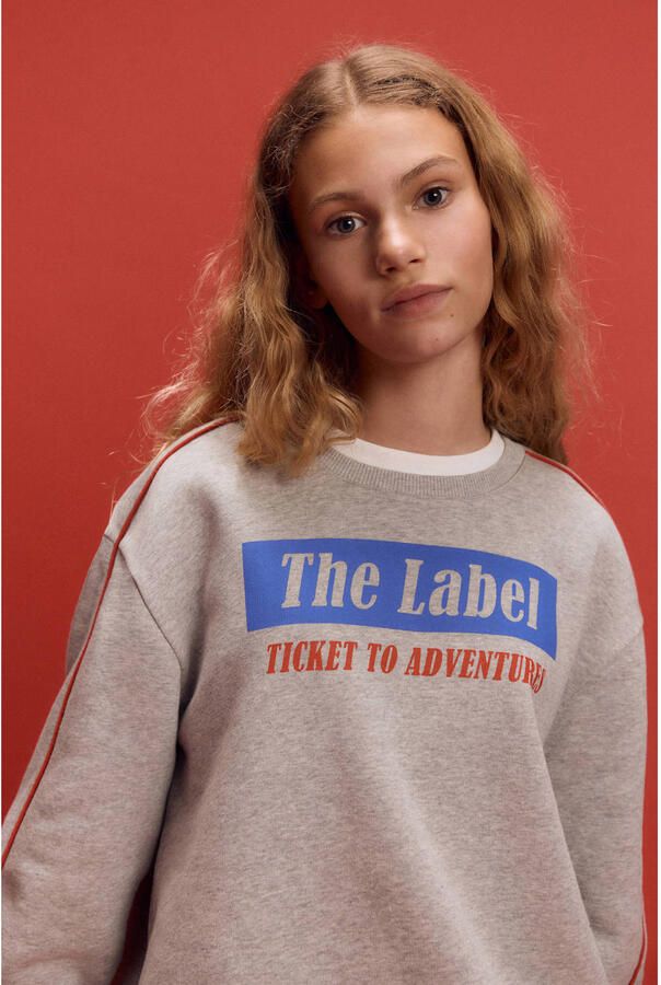 ALIX MINI Truien & Vesten Knitted Text Print Sweater Grijs - Foto 3