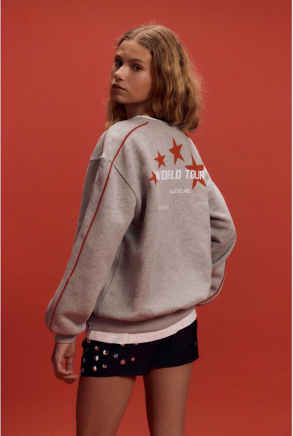 ALIX MINI Truien & Vesten Knitted Text Print Sweater Grijs - Foto 4