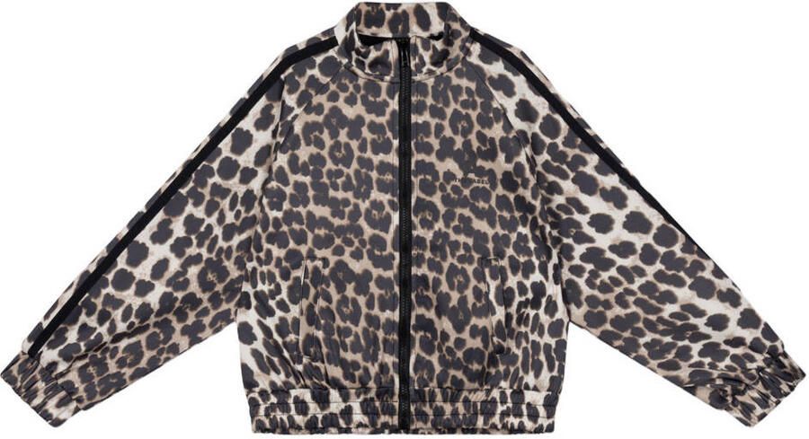 Alix the Label Alix Mini sweatvest met panterprint bruin - Foto 3